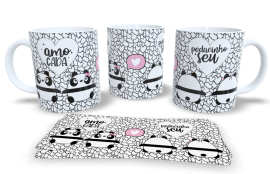 Caneca de Porcelana - Amo Cada Pedacinho Seu