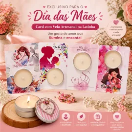 Card com vela Perfumada Dia das M�es