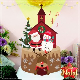 Topo de Bolo Cantos Natalinos