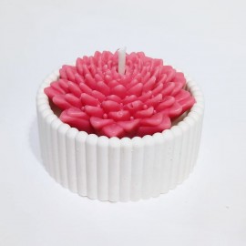 Vasinho em Gesso com Peonia (vela aromtica) - 06 unidades