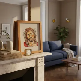 Bordado Real�stico - Face de Jesus Cristo