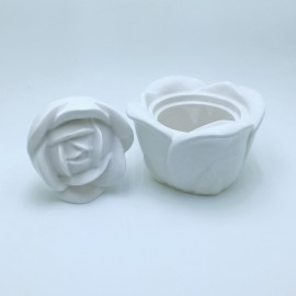 Pote em Formato de Rosa com Tampa