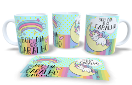 Caneca de Porcelana - Bom dia � o caralho