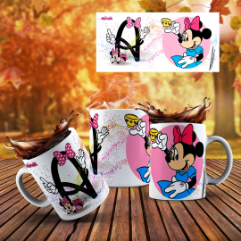 Caneca de Porcelana - Alfabeto Minnie