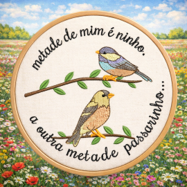 Bordado - Metade de Mim � Ninho...