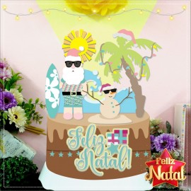 Topo de Bolo Natal Tropical