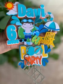 Topo de Bolo - Pool Party