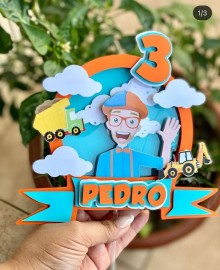 Topo de Bolo - Blippi