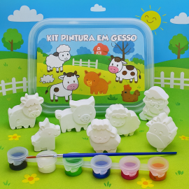 Animais da Fazenda - Kit Pintura em Gesso