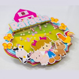 Topo de Bolo - Fazendinha Rosa