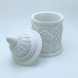 Pote em Gesso Detalhe Alto Relevo