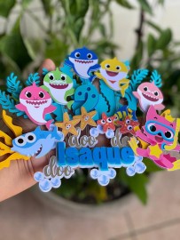 Topo de Bolo Baby Shark 3D
