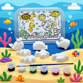 Peixinhos - Kit Pintura em Gesso